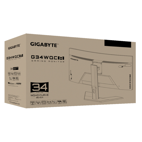 ギガバイト G34WQCゲームモニターパッケージングボックス